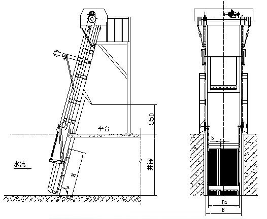 WGL type high chain grille decontamination machine drawing