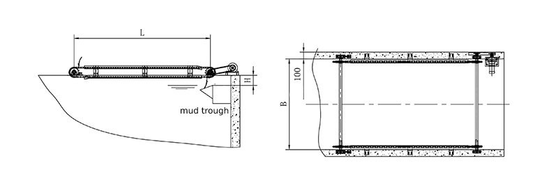 WG type mud scraper drawing